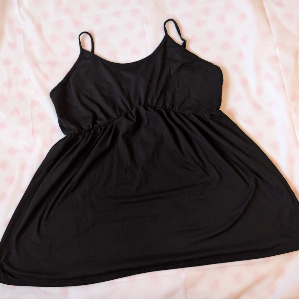 Black Empire Waist Tank Top, 4XL